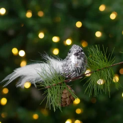 Northlight Animals>6" Silver Sequin Clip On Bird Christmas Ornament