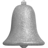 Christmas by Krebs Bells & Jingle Buddies>7" Silver Shatterproof Glitter Christmas Bell Ornament