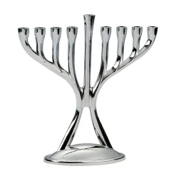 Rite Lite 4.75" Silver Solid Mini Hanukkah Menorah Candles Stand
