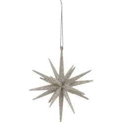 Northlight Stars>6" Silver Sparkling Starburst Hanging Christmas Ornament
