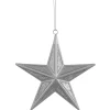 Northlight Stars>5.5" Silver Speckled Glass Style Star Christmas Ornament