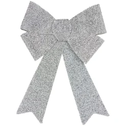 Bows*Northlight 17" Silver Tinsel 4-Loop Bow Christmas Decoration