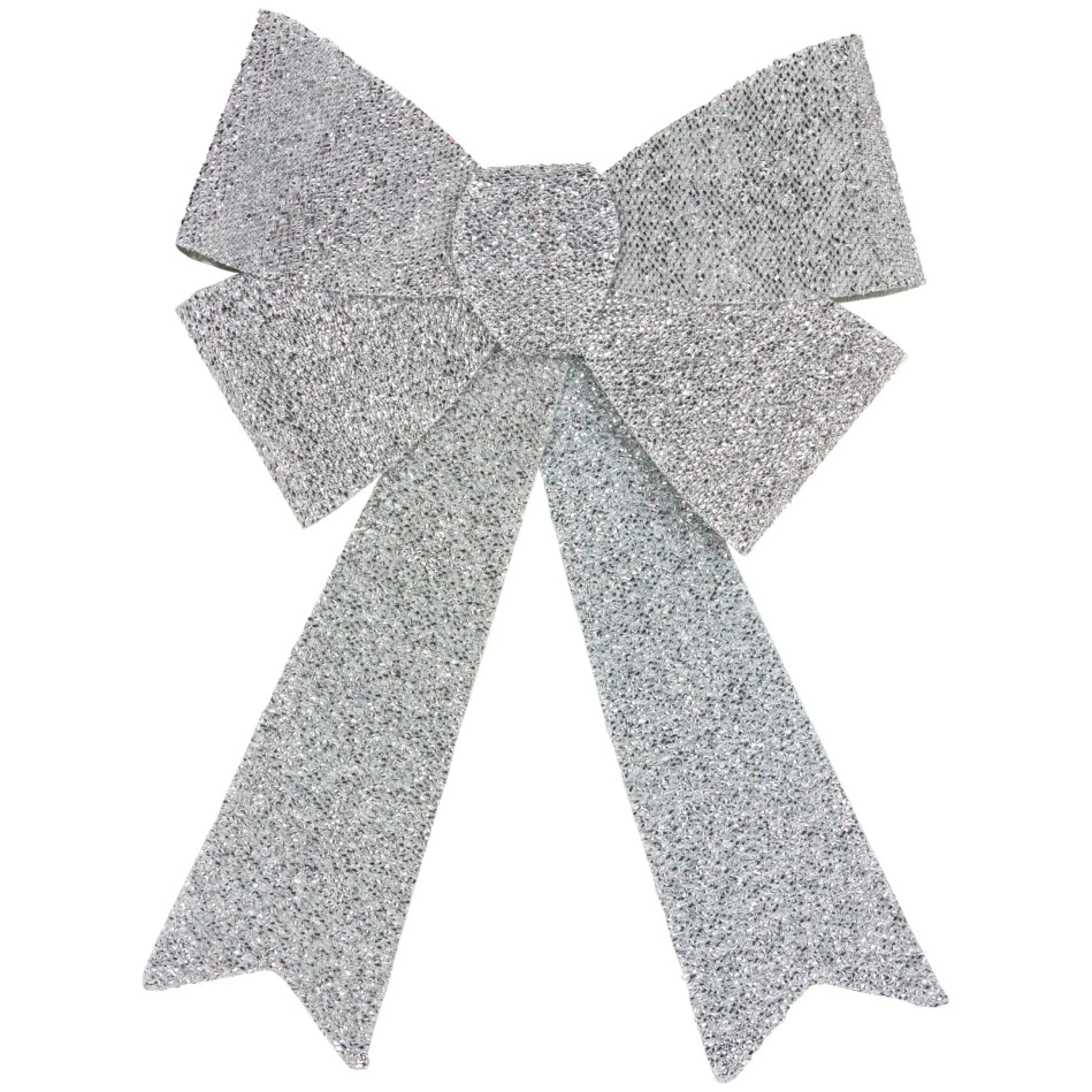 Bows*Northlight 17" Silver Tinsel 4-Loop Bow Christmas Decoration