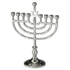 Rite Lite 8.5" Silver Traditional Style Hanukkah Menorah With Star Of David