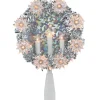 Lighted Tree Toppers*Northlight 7" Silver Wreath With Candles Christmas Tree Topper - Clear Lights