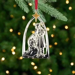 Northlight Nativity & Religious>3.5" Silver-Plated Nativity Scene Christmas Ornament With European Crystals