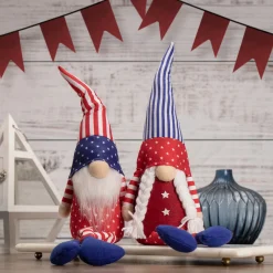 Northlight 17.75" Sitting Patriotic Boy 4Th Of July Gnome