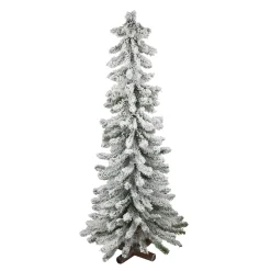 Northlight Alpine Trees>4' Slim Flocked Alpine Artificial Christmas Tree, Unlit