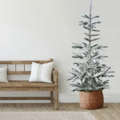 Northlight 9 And 9.5 Feet Tall>9' Slim Flocked Nordmann Fir Artificial Christmas Tree - Unlit