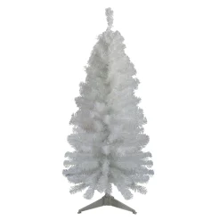 Northlight White Trees>4' Slim White Tinsel Artificial Christmas Tree - Unlit