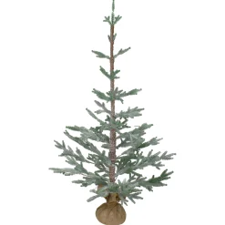 Northlight Potted Trees>4' Snow Covered Frosted Pine Artificial Christmas Tree With Jute Base – Unlit