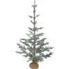 Northlight 3 And 3.5 Feet Tall>3' Snow Covered Slim Pine Artificial Christmas Tree With Jute Base - Unlit