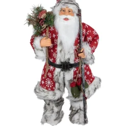 Santa Figures*Northlight 24" Snowflake Santa Claus With Staff And Mittens Christmas Figure