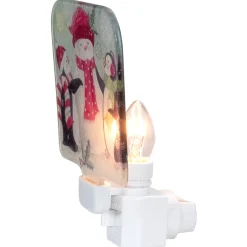 Northlight 4" Snowman And Penguins Glass Christmas Night Light