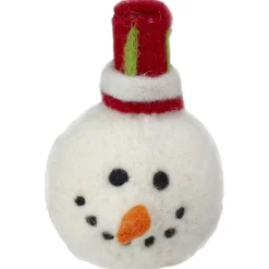 Tii Collections Snowmen>5" Snowman Head With A Red And White Hat Christmas Ornament