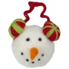 Tii Collections Snowmen>4" Snowmans Face Wearing Red And Green Striped Earmuffs Christmas Ornament