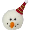 Tii Collections Snowmen>6" Snowmans Face With A Red And Green Striped Hat Christmas Ornament