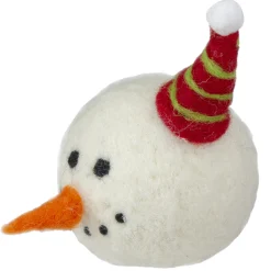 Tii Collections Snowmen>6" Snowmans Face With A Red And Green Striped Hat Christmas Ornament
