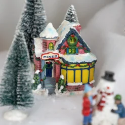 Christmas Villages*Northlight 4" Snowy Diner Christmas Village Building Decoration