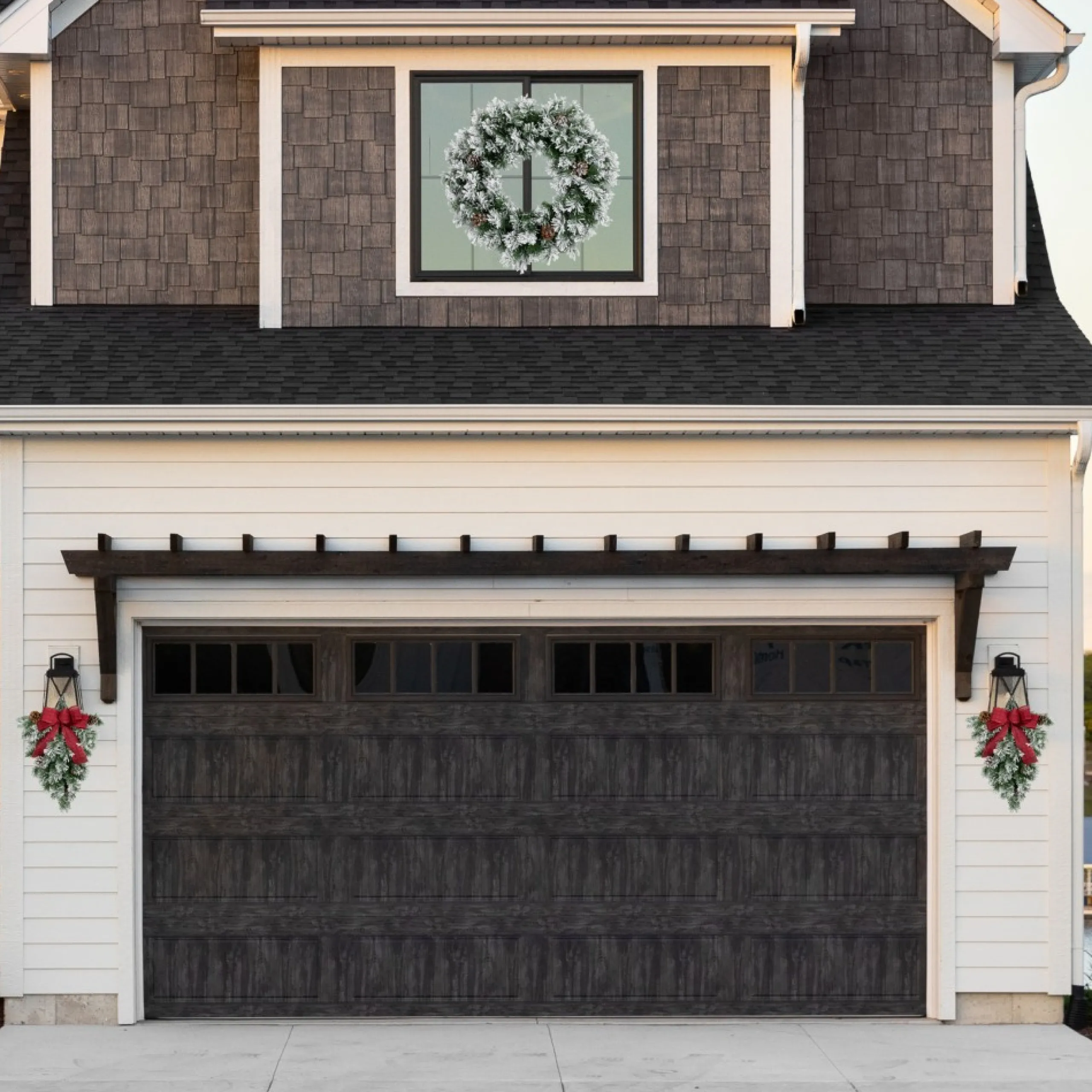 Unlit Wreaths*Northlight 36" Snowy Flocked Angel Pine With Pine Cones Artificial Christmas Wreath - Unlit