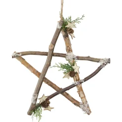 Wall & Door Decorations*Northlight 13.75" Snowy Pinecone Branch Christmas Star Wall Decor