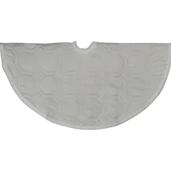 48 Inch And Smaller*Northlight 18" Solid Cream White Quilted Christmas Hexagon Mini Tree Skirt