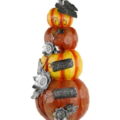 Northlight 18.25" Stacked Pumpkins 'Happy Harvest' Fall Outdoor Decoration