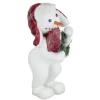 Plush Figures*Northlight 16" Standing Frosted Snowman Holding A Christmas Wreath Tabletop Figure
