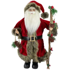 Santa Figures*Northlight 18" Standing Old World Santa Claus With Walking Stick