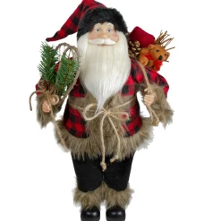 Santa Figures*Northlight 18" Standing Santa Christmas Figure With Snow Shoes And Bear