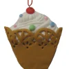 Roman Food & Beverage>4" Sweet Memories White Cupcake With Cherry On Top Christmas Ornament