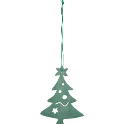 Northlight Trees & Wreaths>4.75" Teal Green Wooden Cut Out Christmas Tree Ornament