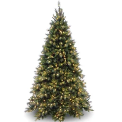 National Tree Company 7 And 7.5 Feet Tall>7.5' Tiffany Fir Medium Tree Artificial Christmas Tree, Clear Lights