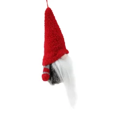 Northlight Santa Claus>6" Tiny Gray And Red Striped Faux Fur Christmas Santa Gnome Ornament