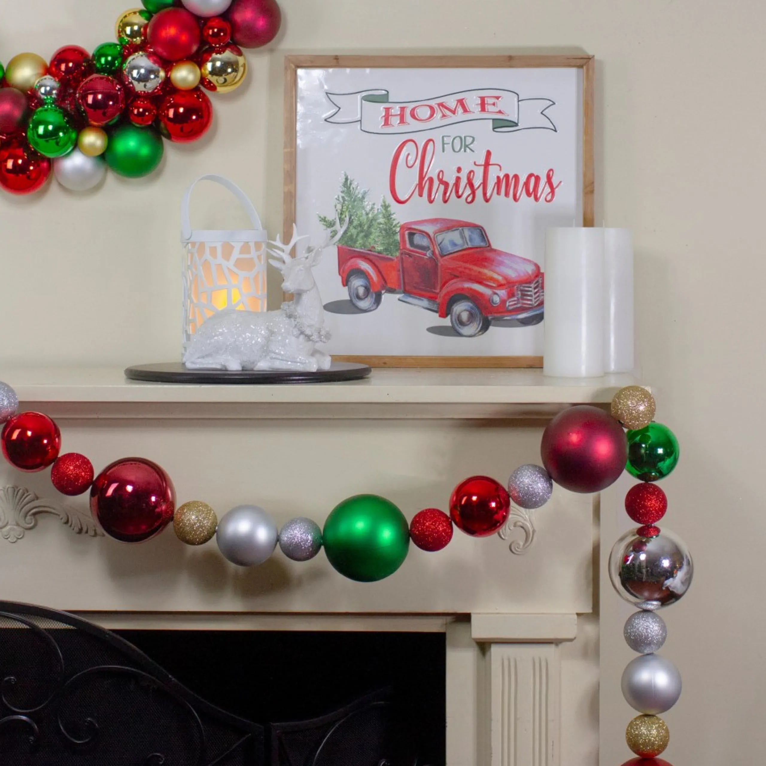 Shatterproof Ball Garland*Northlight 6' Traditional Colored Shatterproof Ball Artificial Christmas Garland - Unlit