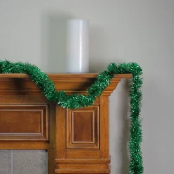 Unlit Garland*Northlight 12' Traditional Green Christmas Tinsel Garland - Unlit