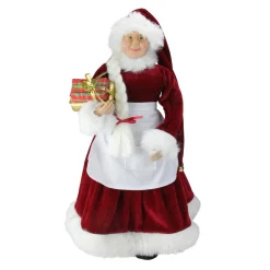 Santa Figures*Northlight 24" Traditional Mrs Claus With Braided Hair And Gifts Christmas Figure
