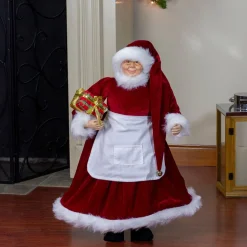 Santa Figures*Northlight 24" Traditional Mrs Claus With Braided Hair And Gifts Christmas Figure