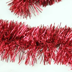 Unlit Garland*Northlight 50' Traditional Shiny Red 6 Ply Christmas Foil Tinsel Garland - Unlit