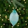 Northlight Finials>7" Transparent Blue Textured Glass Finial Christmas Ornament