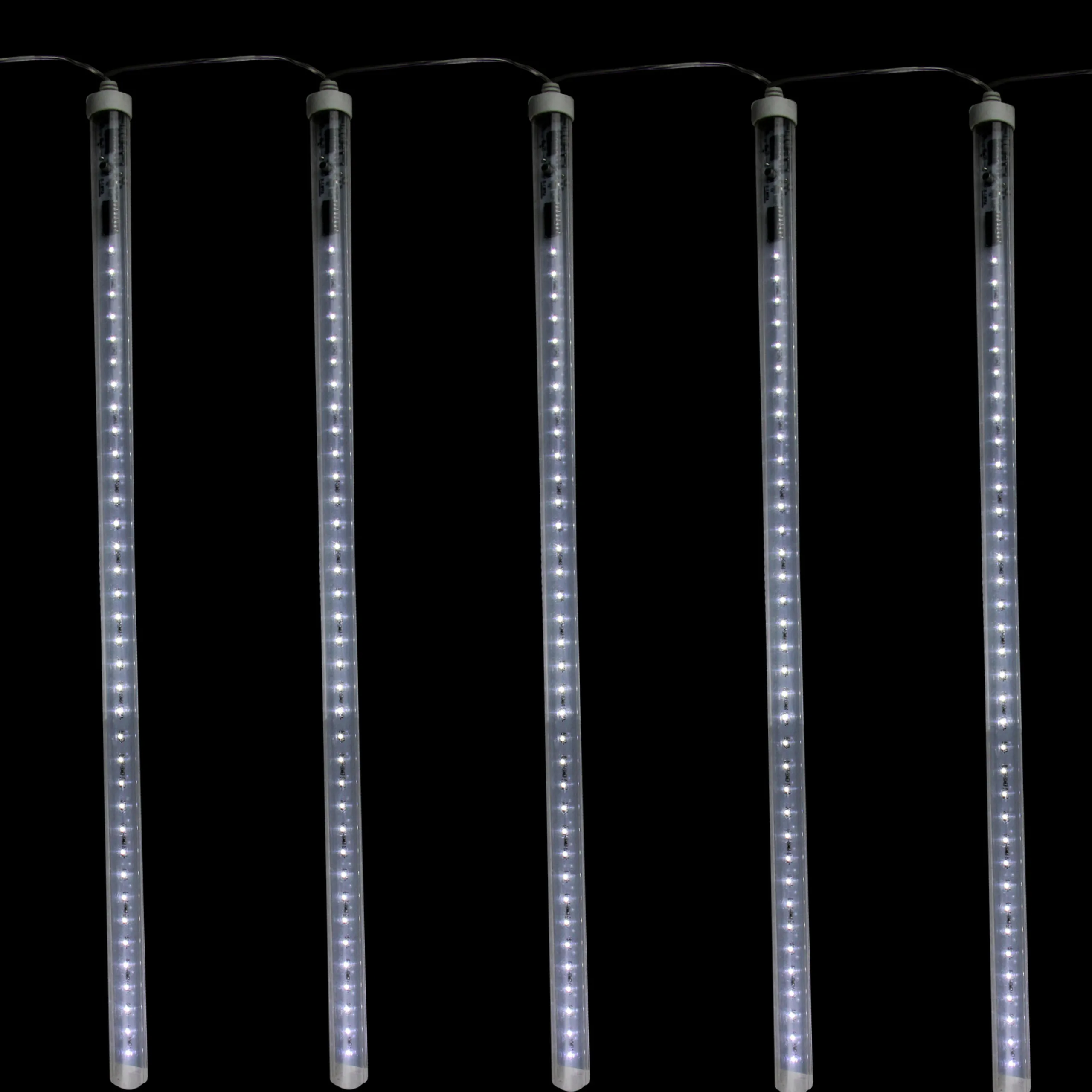 Northlight 5 Transparent Dripping Icicle Snowfall Christmas Light Tubes - 13.25 Ft Clear Wire