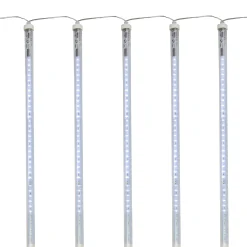 Northlight 5 Transparent Dripping Icicle Snowfall Christmas Light Tubes - 13.25 Ft Clear Wire