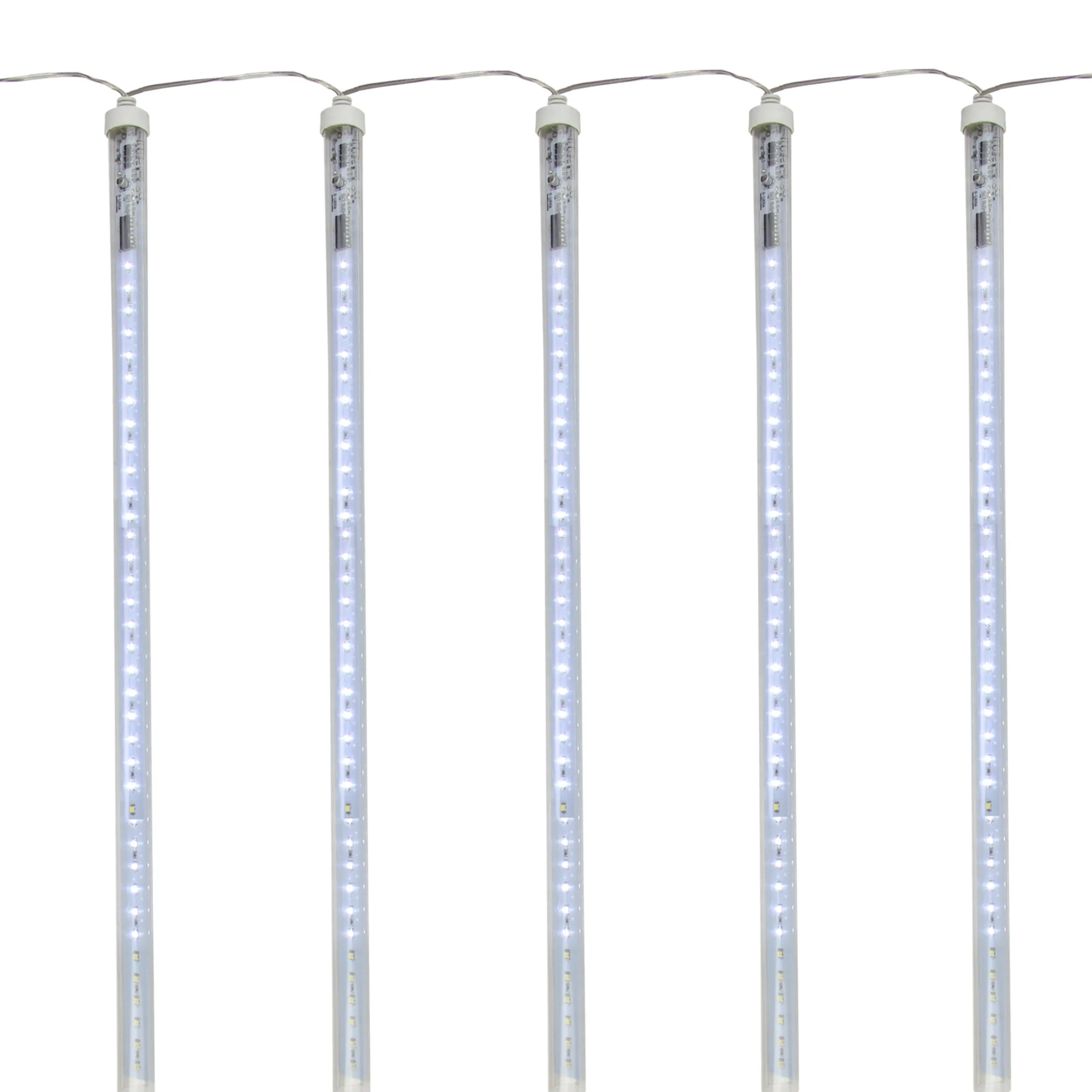 Northlight 5 Transparent Dripping Icicle Snowfall Christmas Light Tubes - 13.25 Ft Clear Wire