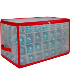 Northlight Ornament Storage>20.5" Transparent Zip Up Christmas Storage Box- Holds 112 Ornaments