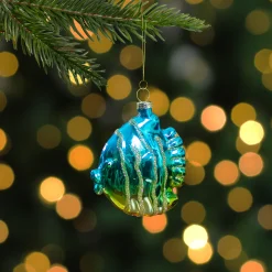 Northlight Animals>3" Turquoise And Gold Glass Fish Christmas Ornament
