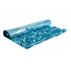 Showdown Displays 15' Turquoise Blue Contemporary Metallic Floral Sheeting Party Streamers