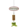 Kurt Adler Food & Beverage>5.5" Tuscan Winery Pinot Grigio Sign With Cork And Grapes Christmas Ornament