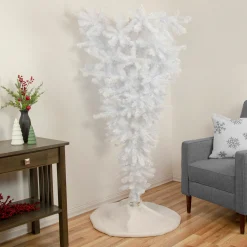 Northlight 5 And 5.5 Feet Tall>5.5' Upside Down White Spruce Artificial Christmas Tree, Unlit