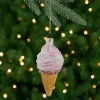 Northlight Food & Beverage>4" Vanilla Ice Cream Cone Glass Christmas Ornament