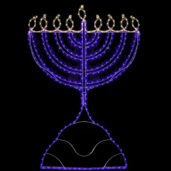 Northlight 54" Warm White And Blue Led Menorah Rope Light